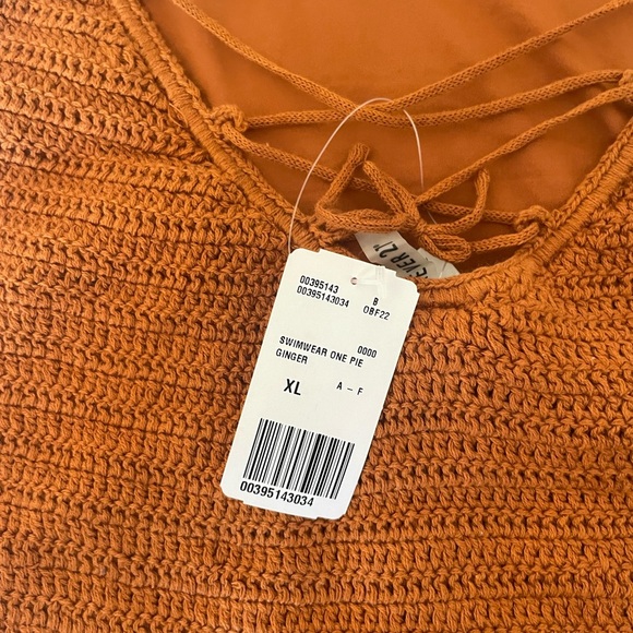 Forever 21 Boho Brown Crochet Knit Swimsuit - Picture 6 of 9